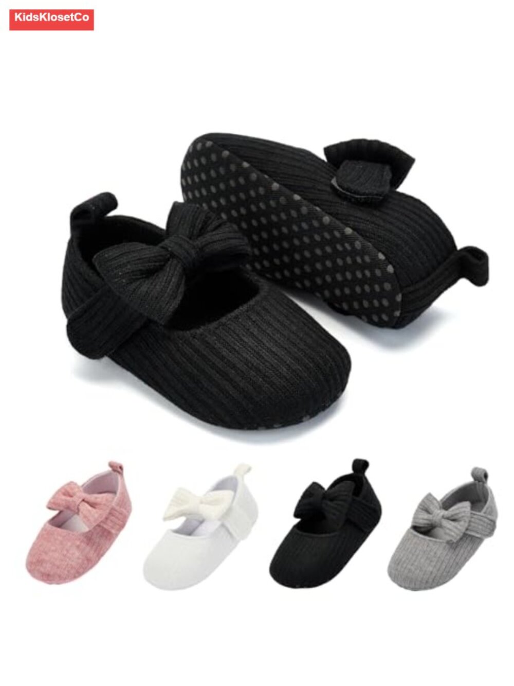 Baby Girl Mary Jane Flats Soft Sole Non-Slip Crib Shoes First Walkers